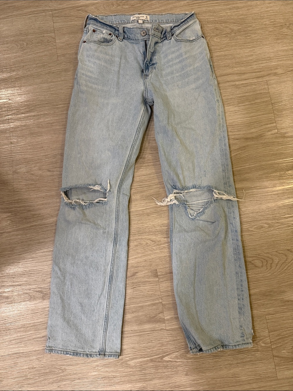 Abercrombie & Fitch Light Blue Lowrise Baggy Curve Love Jeans